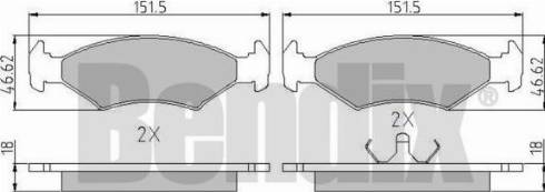 BENDIX 510026 - Комплект спирачно феродо, дискови спирачки vvparts.bg