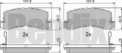 BENDIX 510023 - Комплект спирачно феродо, дискови спирачки vvparts.bg