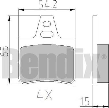 BENDIX 510076 - Комплект спирачно феродо, дискови спирачки vvparts.bg