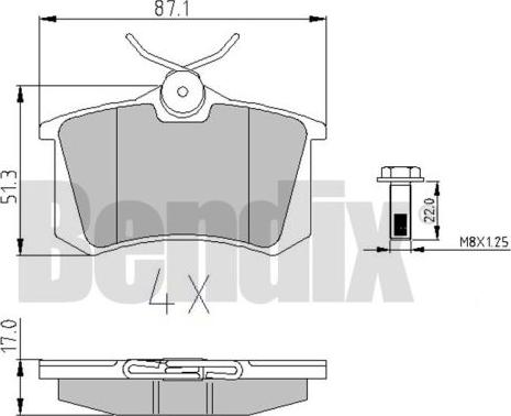 BENDIX 510070 - Комплект спирачно феродо, дискови спирачки vvparts.bg