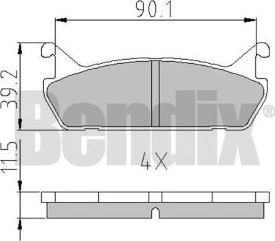 BENDIX 510078 - Комплект спирачно феродо, дискови спирачки vvparts.bg