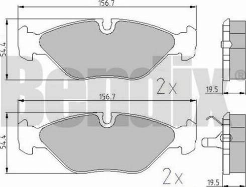 BENDIX 510073 - Комплект спирачно феродо, дискови спирачки vvparts.bg