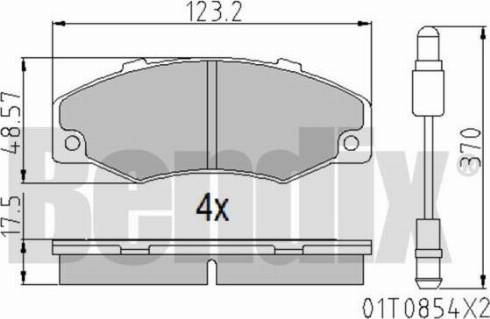 BENDIX 510194 - Комплект спирачно феродо, дискови спирачки vvparts.bg