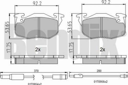 BENDIX 510195 - Комплект спирачно феродо, дискови спирачки vvparts.bg