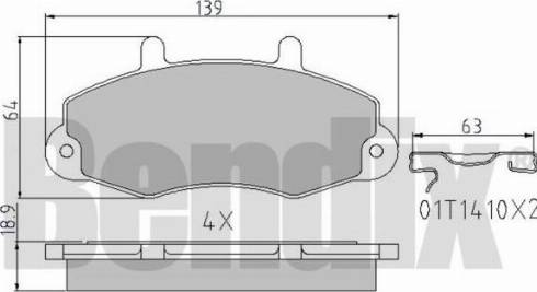 BENDIX 510198 - Комплект спирачно феродо, дискови спирачки vvparts.bg