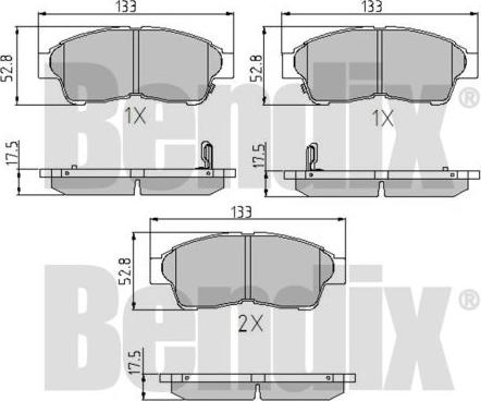 BENDIX 510145 - Комплект спирачно феродо, дискови спирачки vvparts.bg