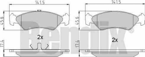 BENDIX 510154 - Комплект спирачно феродо, дискови спирачки vvparts.bg