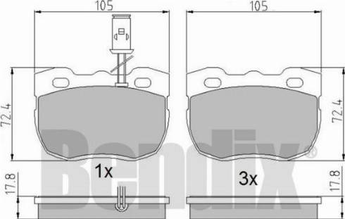 BENDIX 510156 - Комплект спирачно феродо, дискови спирачки vvparts.bg