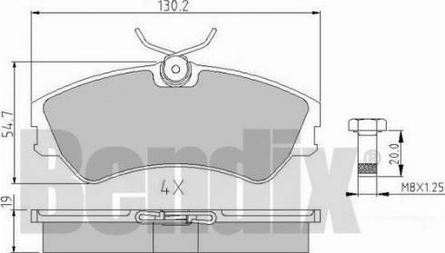 BENDIX 510101 - Комплект спирачно феродо, дискови спирачки vvparts.bg