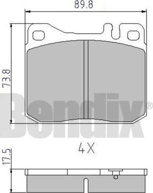 BENDIX 510112 - Комплект спирачно феродо, дискови спирачки vvparts.bg