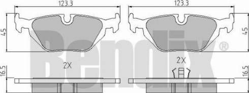 BENDIX 510117 - Комплект спирачно феродо, дискови спирачки vvparts.bg