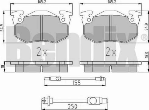 BENDIX 510189 - Комплект спирачно феродо, дискови спирачки vvparts.bg