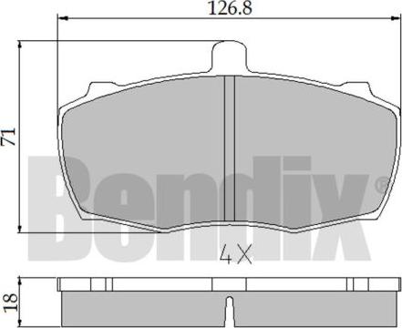 BENDIX 510181 - Комплект спирачно феродо, дискови спирачки vvparts.bg