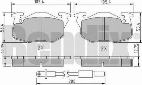 BENDIX 510187 - Комплект спирачно феродо, дискови спирачки vvparts.bg