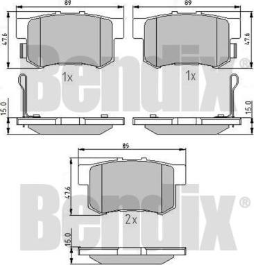 BENDIX 510132 - Комплект спирачно феродо, дискови спирачки vvparts.bg