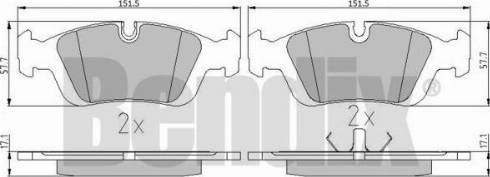 BENDIX 510121 - Комплект спирачно феродо, дискови спирачки vvparts.bg