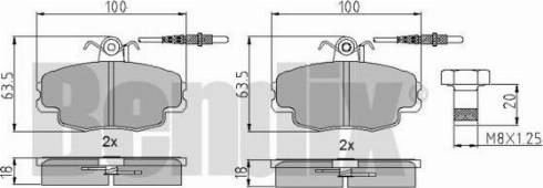 BENDIX 510179 - Комплект спирачно феродо, дискови спирачки vvparts.bg