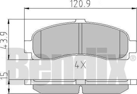 BENDIX 510175 - Комплект спирачно феродо, дискови спирачки vvparts.bg