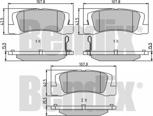 BENDIX 510176 - Комплект спирачно феродо, дискови спирачки vvparts.bg