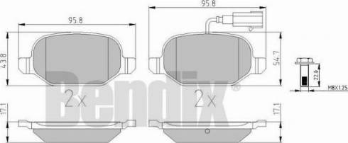 BENDIX 510890 - Комплект спирачно феродо, дискови спирачки vvparts.bg