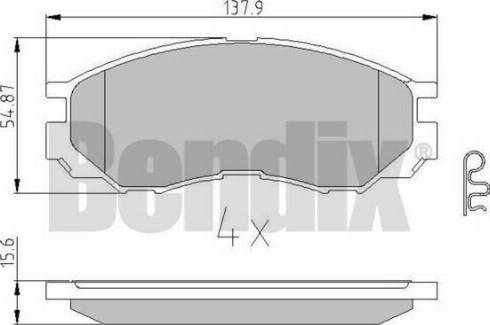 BENDIX 510842 - Комплект спирачно феродо, дискови спирачки vvparts.bg