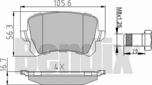 BENDIX 510853 - Комплект спирачно феродо, дискови спирачки vvparts.bg