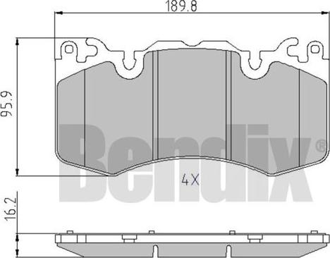 BENDIX 510863 - Комплект спирачно феродо, дискови спирачки vvparts.bg