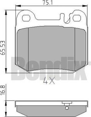 BENDIX 510805 - Комплект спирачно феродо, дискови спирачки vvparts.bg