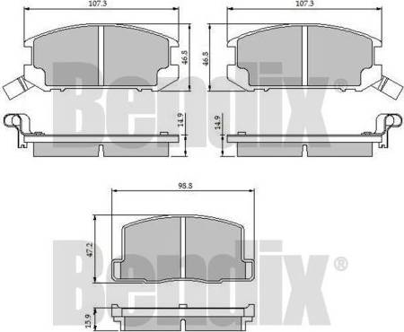 BENDIX 510807 - Комплект спирачно феродо, дискови спирачки vvparts.bg