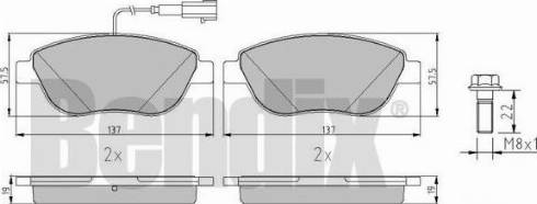 BENDIX 510883 - Комплект спирачно феродо, дискови спирачки vvparts.bg