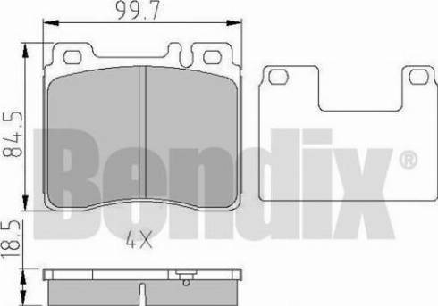 BENDIX 510839 - Комплект спирачно феродо, дискови спирачки vvparts.bg