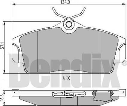 BENDIX 510826 - Комплект спирачно феродо, дискови спирачки vvparts.bg