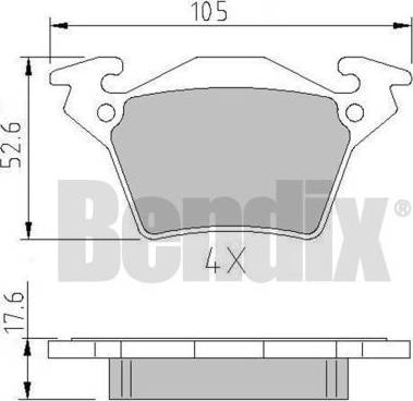 BENDIX 510823 - Комплект спирачно феродо, дискови спирачки vvparts.bg