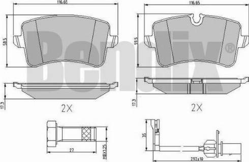 BENDIX 510875 - Комплект спирачно феродо, дискови спирачки vvparts.bg