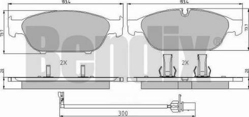 BENDIX 510876 - Комплект спирачно феродо, дискови спирачки vvparts.bg