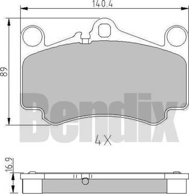 BENDIX 510872 - Комплект спирачно феродо, дискови спирачки vvparts.bg