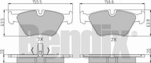 BENDIX 510392 - Комплект спирачно феродо, дискови спирачки vvparts.bg