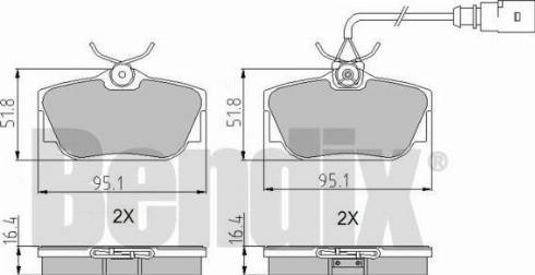 BENDIX 510397 - Комплект спирачно феродо, дискови спирачки vvparts.bg