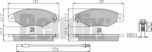 BENDIX 510351 - Комплект спирачно феродо, дискови спирачки vvparts.bg