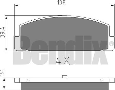 BENDIX 510360 - Комплект спирачно феродо, дискови спирачки vvparts.bg