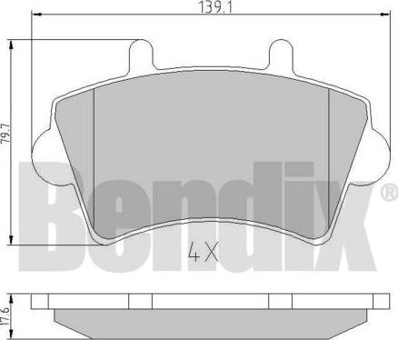 BENDIX 510368 - Комплект спирачно феродо, дискови спирачки vvparts.bg