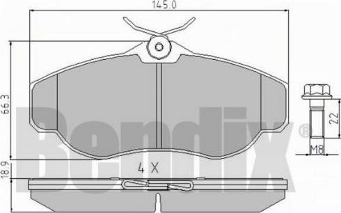 BENDIX 510313 - Комплект спирачно феродо, дискови спирачки vvparts.bg