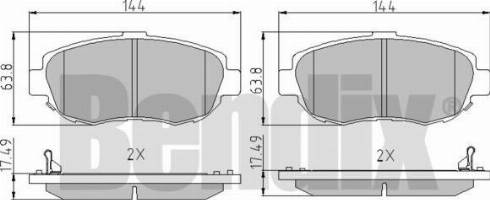 BENDIX 510312 - Комплект спирачно феродо, дискови спирачки vvparts.bg