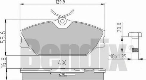 BENDIX 510389 - Комплект спирачно феродо, дискови спирачки vvparts.bg