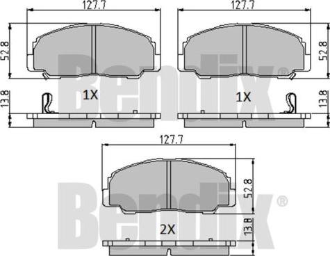 BENDIX 510330 - Комплект спирачно феродо, дискови спирачки vvparts.bg