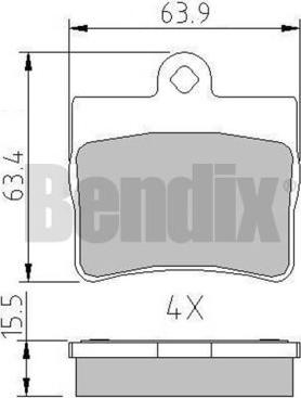 BENDIX 510326 - Комплект спирачно феродо, дискови спирачки vvparts.bg