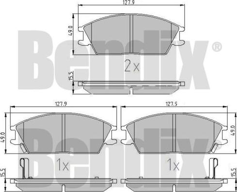 BENDIX 510320 - Комплект спирачно феродо, дискови спирачки vvparts.bg