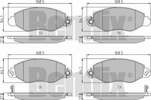 BENDIX 510373 - Комплект спирачно феродо, дискови спирачки vvparts.bg