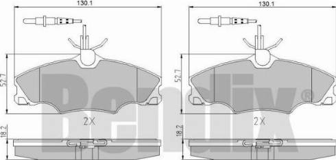 BENDIX 510291 - Комплект спирачно феродо, дискови спирачки vvparts.bg