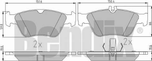 BENDIX 510293 - Комплект спирачно феродо, дискови спирачки vvparts.bg